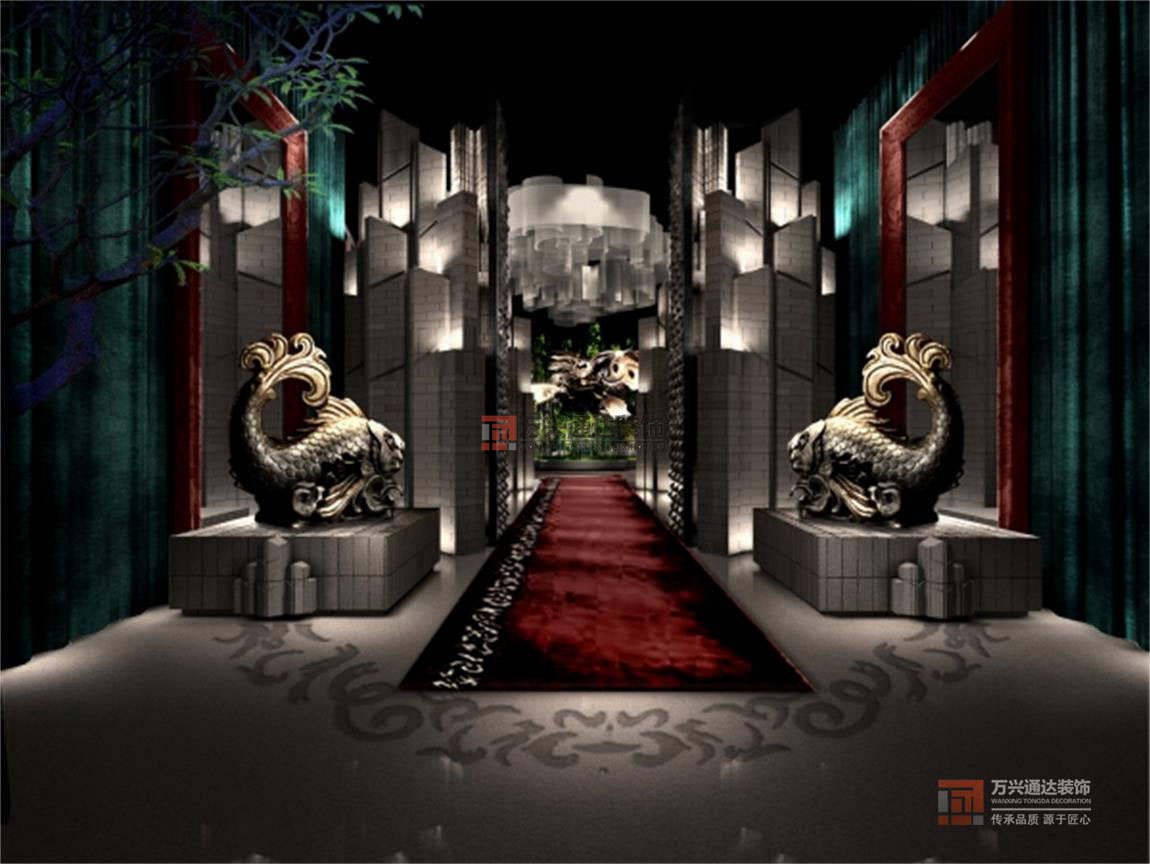 北京萬(wàn)興通達(dá)辦公裝修項(xiàng)目-沸騰魚鄉(xiāng)世貿(mào)天街店裝修效果圖
