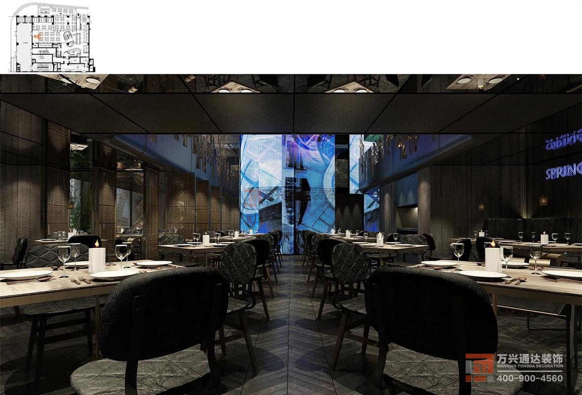 北京萬(wàn)興通達(dá)辦公裝修項(xiàng)目-春光巷電影主題餐廳裝修效果圖
